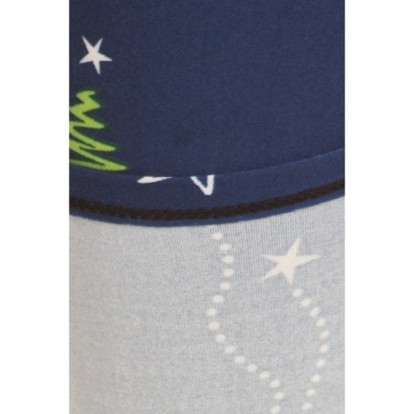 LEGGINGS DEPOT BLUE Christmas Tree Holiday Leggings Size Small Fits 10 NWT - Picture 5 of 5